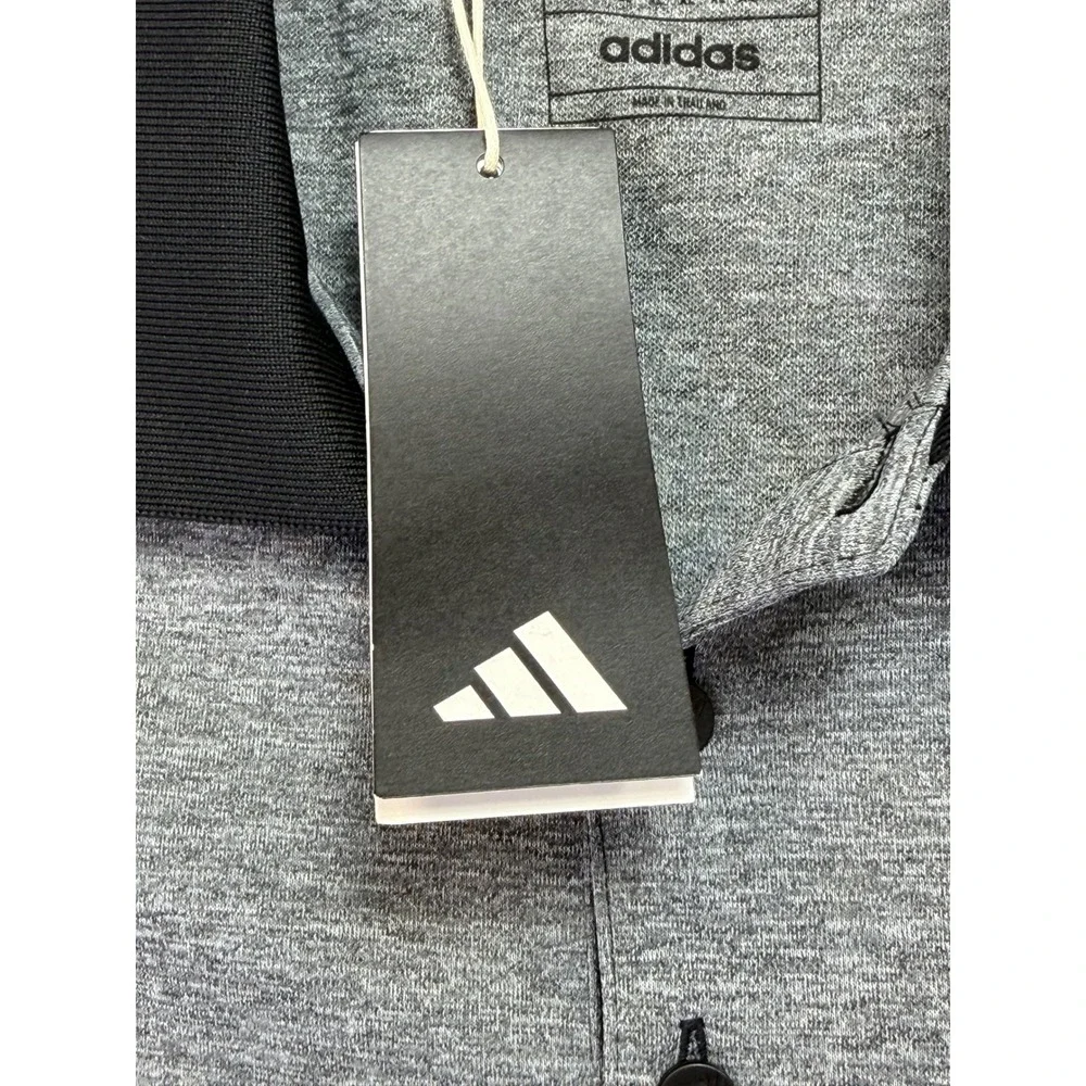 Adidas Mens XL Adi Perf H Polo IU4486 Black Melange Grey Golf Shirt  (AA45) New